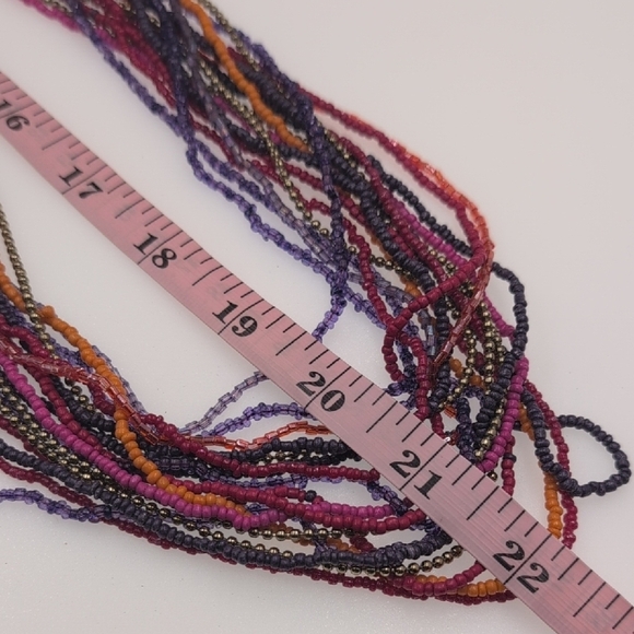 Chicos Purple and Pink Multi-Strand Necklace with Cascading Effect - Picture 9 of 9